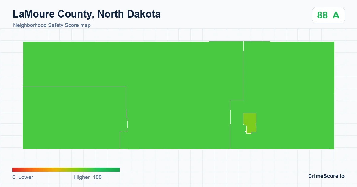 LaMoure County, North Dakota neighborhood Safety Score map by Census block group