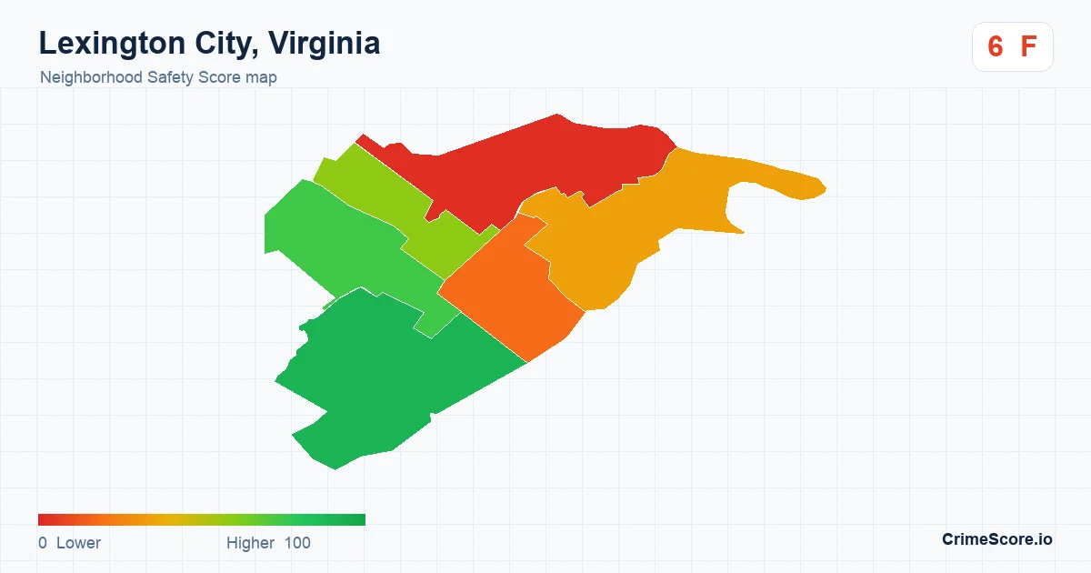 Lexington City, Virginia neighborhood Safety Score map by Census block group