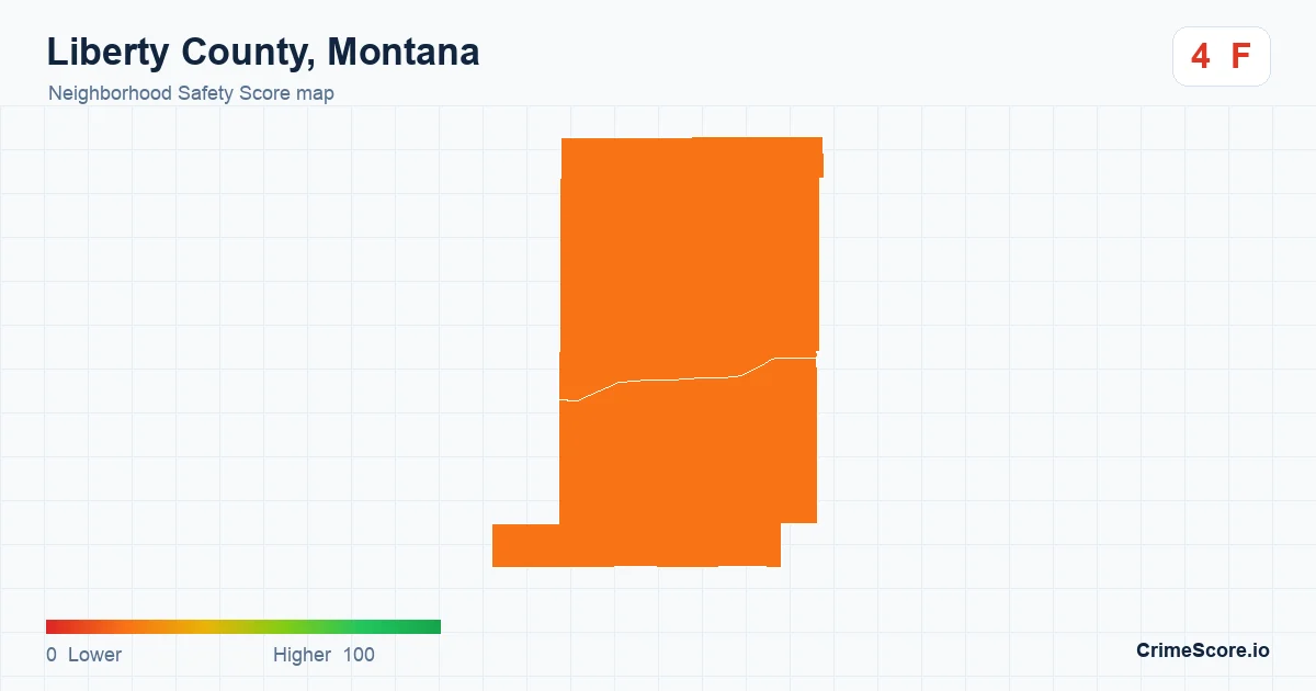 Liberty County, Montana neighborhood Safety Score map by Census block group