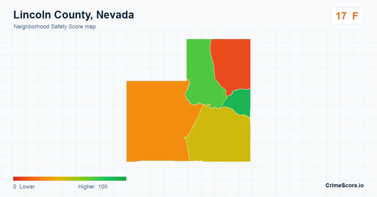 Lincoln County, Nevada neighborhood Safety Score map by Census block group