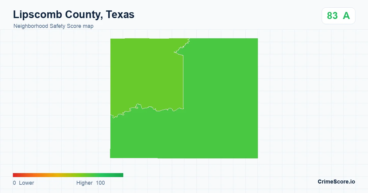 Lipscomb County, Texas neighborhood Safety Score map by Census block group