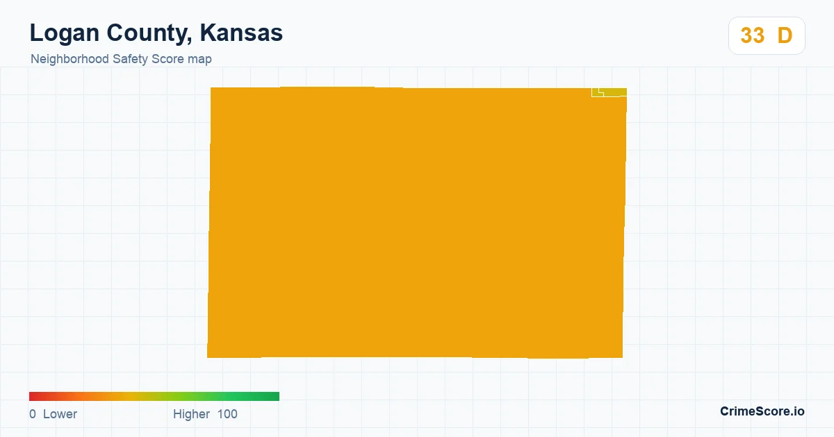 Logan County, Kansas neighborhood Safety Score map by Census block group