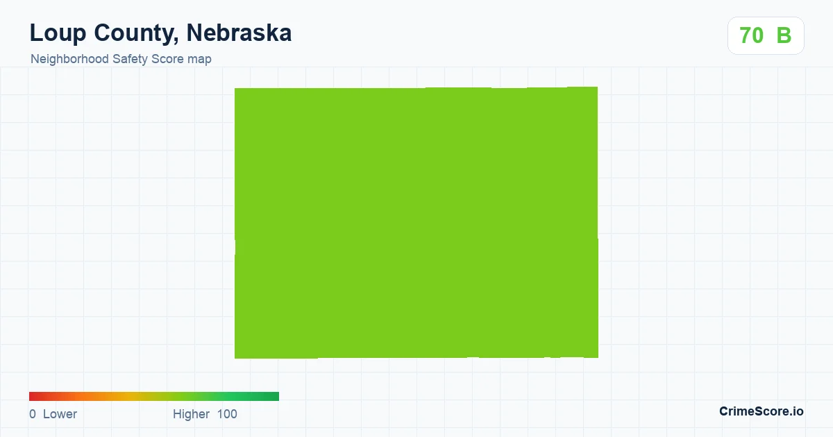 Loup County, Nebraska neighborhood Safety Score map by Census block group