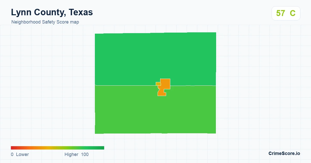 Lynn County, Texas neighborhood Safety Score map by Census block group