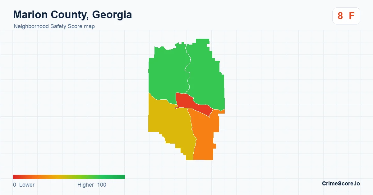 Marion County, Georgia neighborhood Safety Score map by Census block group
