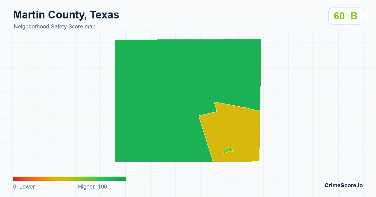 Martin County, Texas neighborhood Safety Score map by Census block group