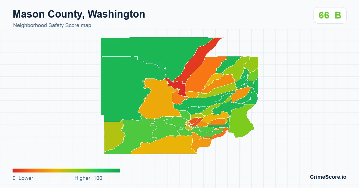 Mason County, Washington neighborhood Safety Score map by Census block group