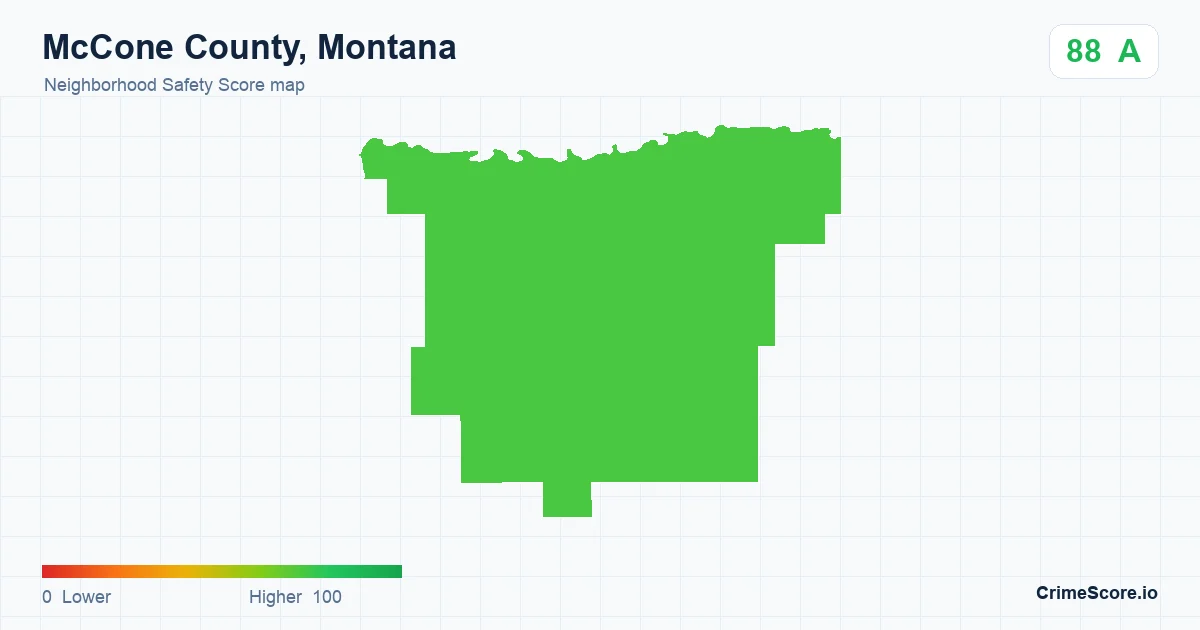 McCone County, Montana neighborhood Safety Score map by Census block group