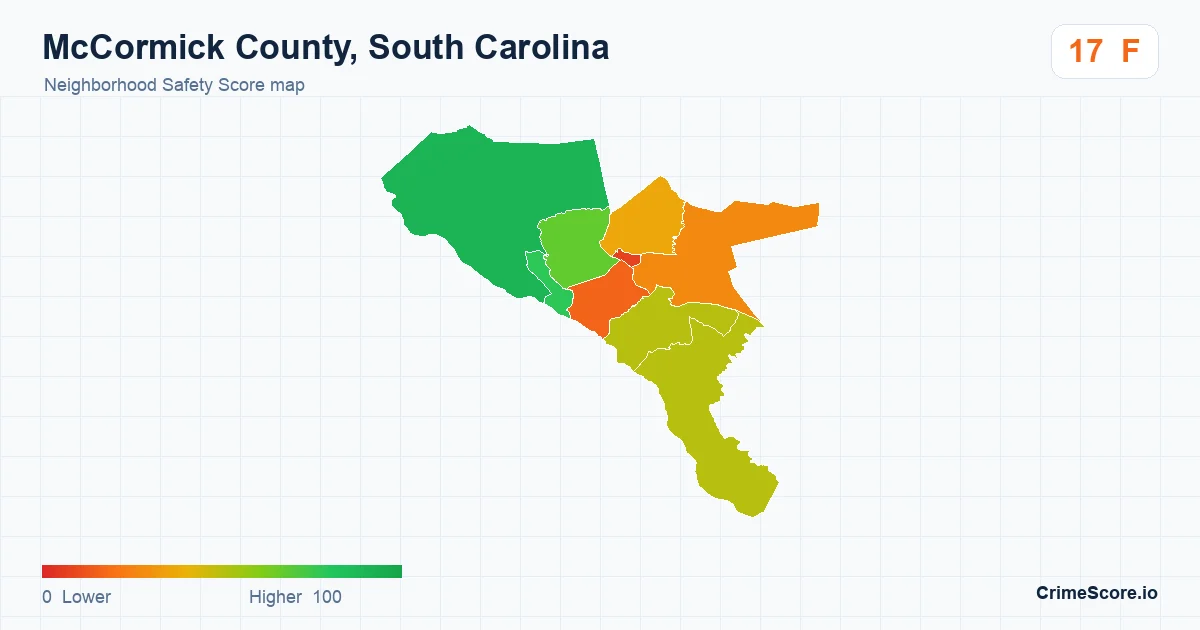 McCormick County, South Carolina neighborhood Safety Score map by Census block group
