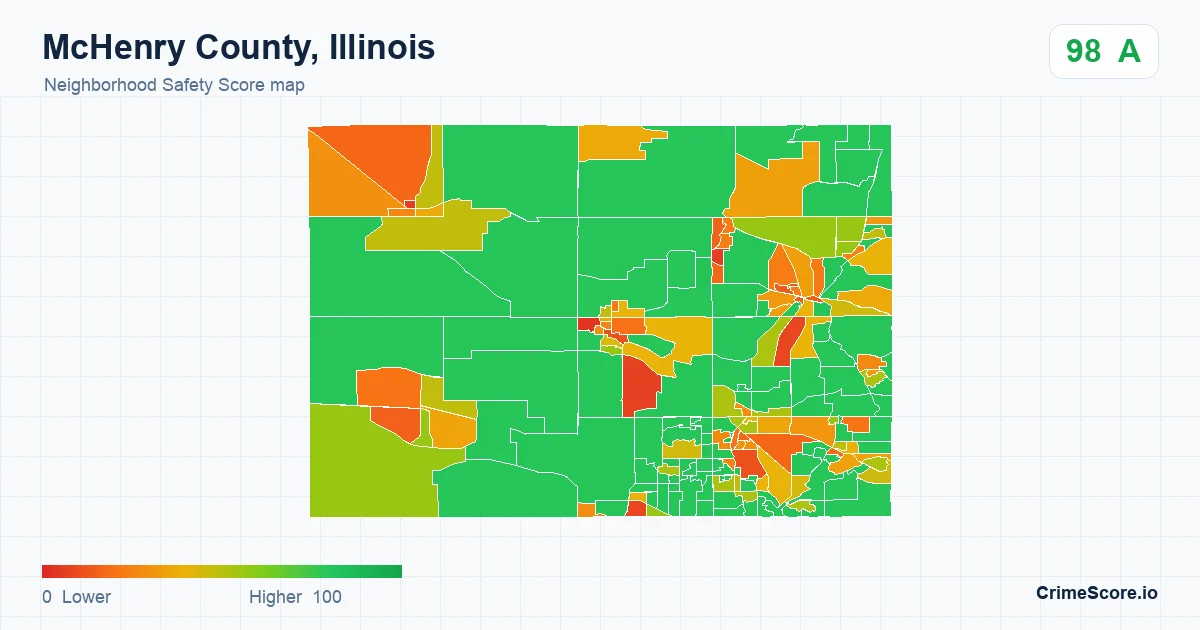 McHenry County, Illinois neighborhood Safety Score map by Census block group