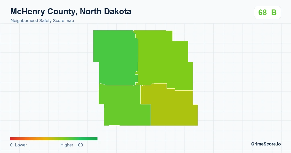 McHenry County, North Dakota neighborhood Safety Score map by Census block group