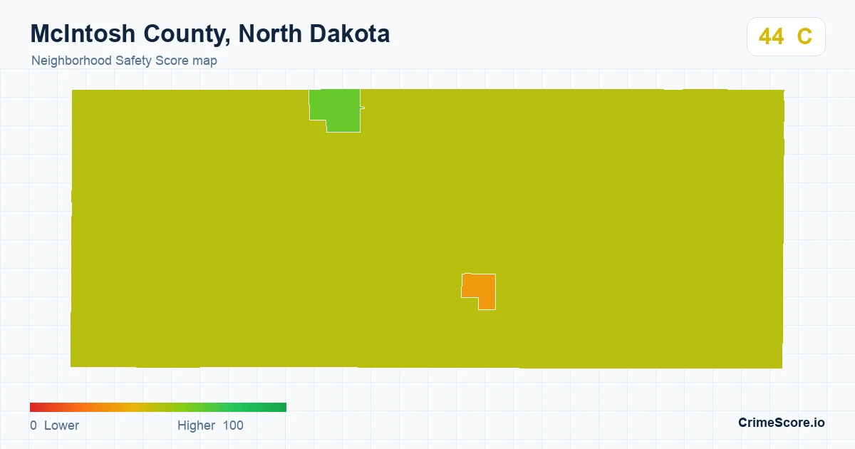 McIntosh County, North Dakota neighborhood Safety Score map by Census block group