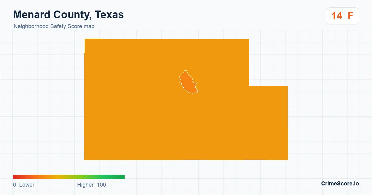Menard County, Texas neighborhood Safety Score map by Census block group