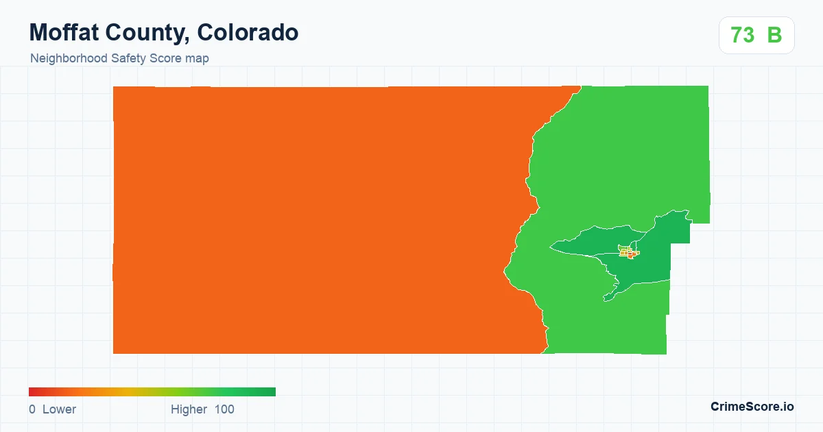 Moffat County, Colorado neighborhood Safety Score map by Census block group