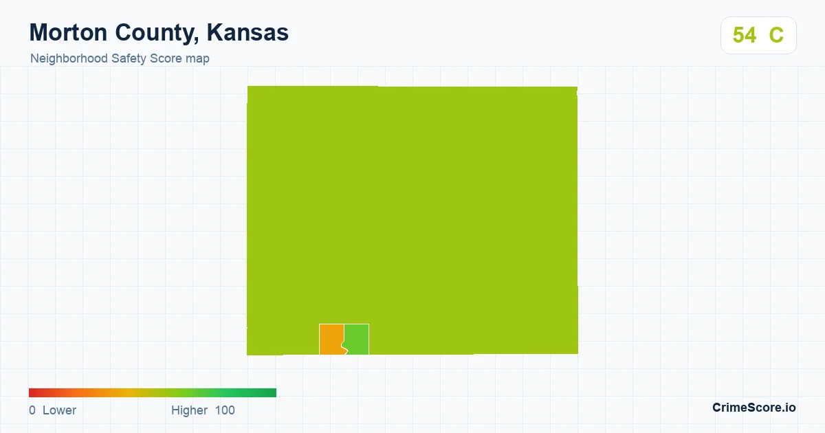 Morton County, Kansas neighborhood Safety Score map by Census block group