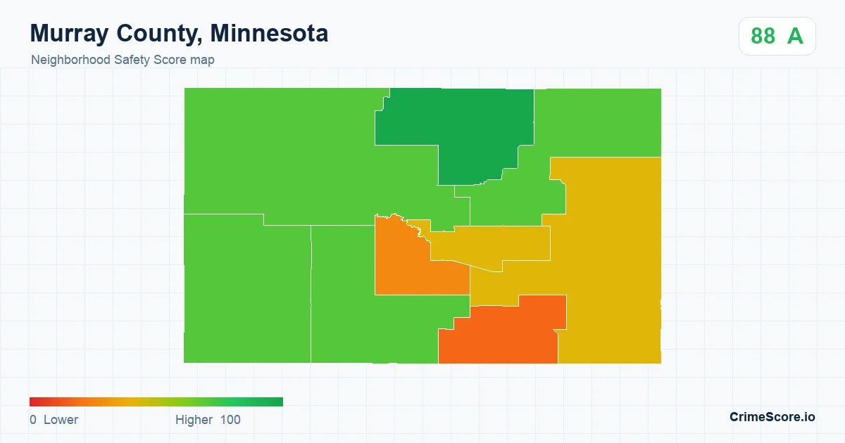 Murray County, Minnesota neighborhood Safety Score map by Census block group