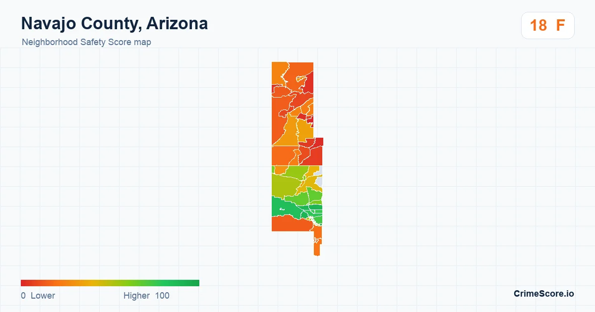 Navajo County, Arizona neighborhood Safety Score map by Census block group
