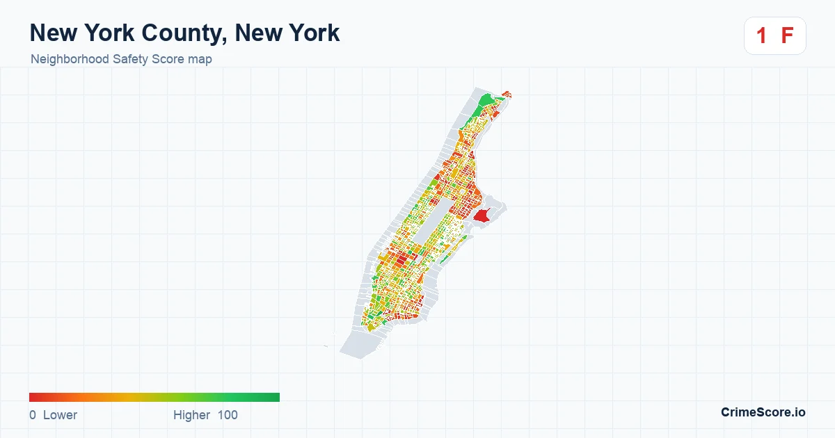 New York County, New York neighborhood Safety Score map by Census block group