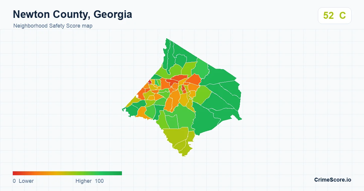 Newton County, Georgia neighborhood Safety Score map by Census block group
