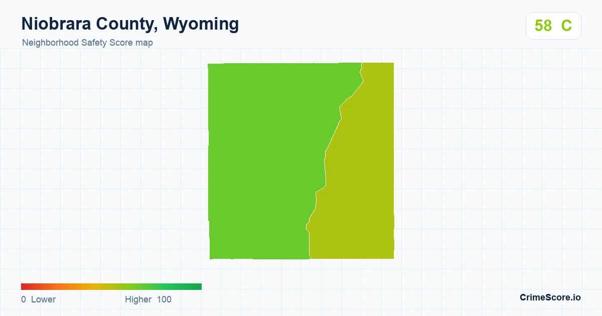 Niobrara County, Wyoming neighborhood Safety Score map by Census block group