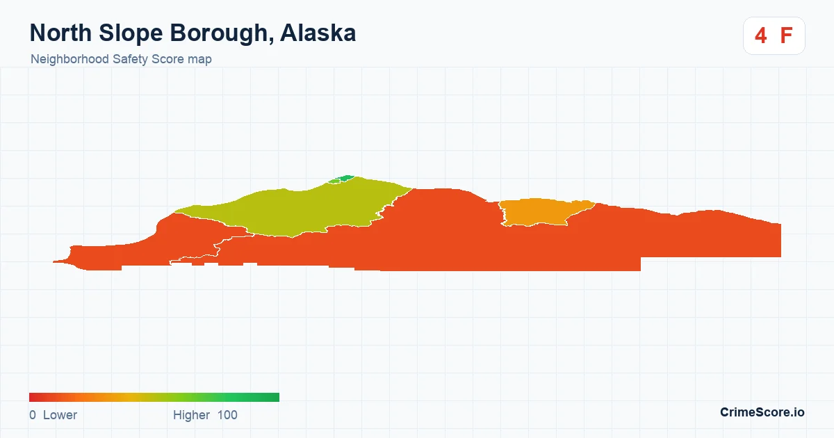 North Slope Borough, Alaska neighborhood Safety Score map by Census block group