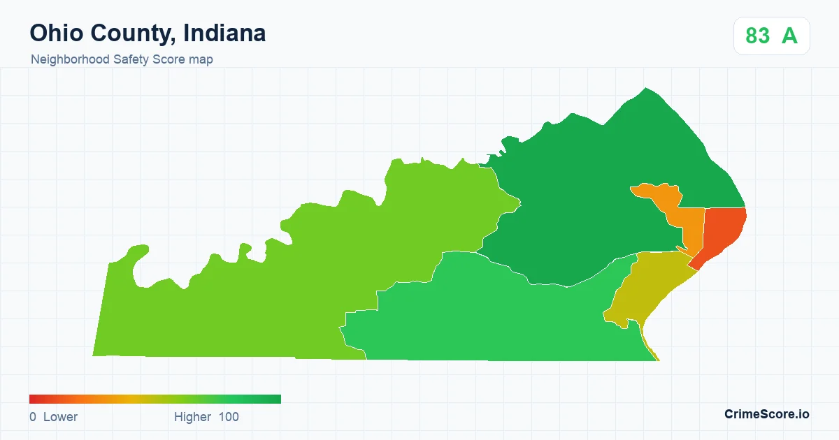 Ohio County, Indiana neighborhood Safety Score map by Census block group