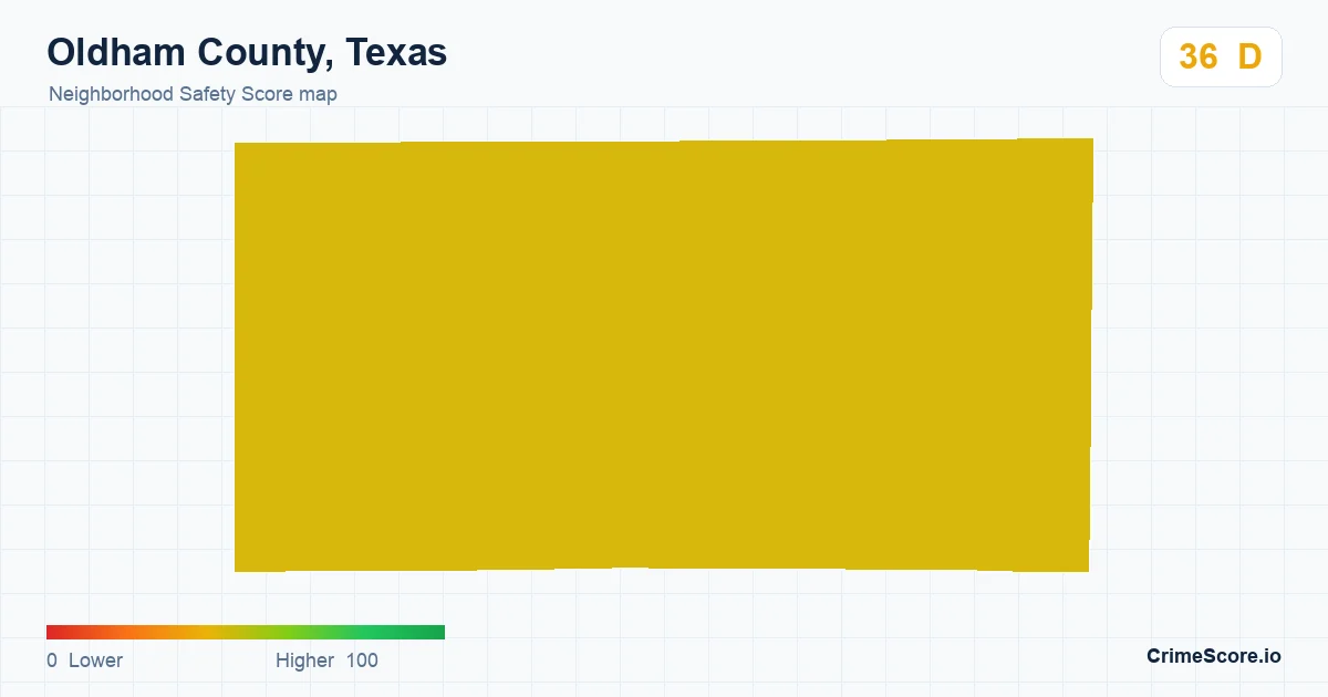 Oldham County, Texas neighborhood Safety Score map by Census block group