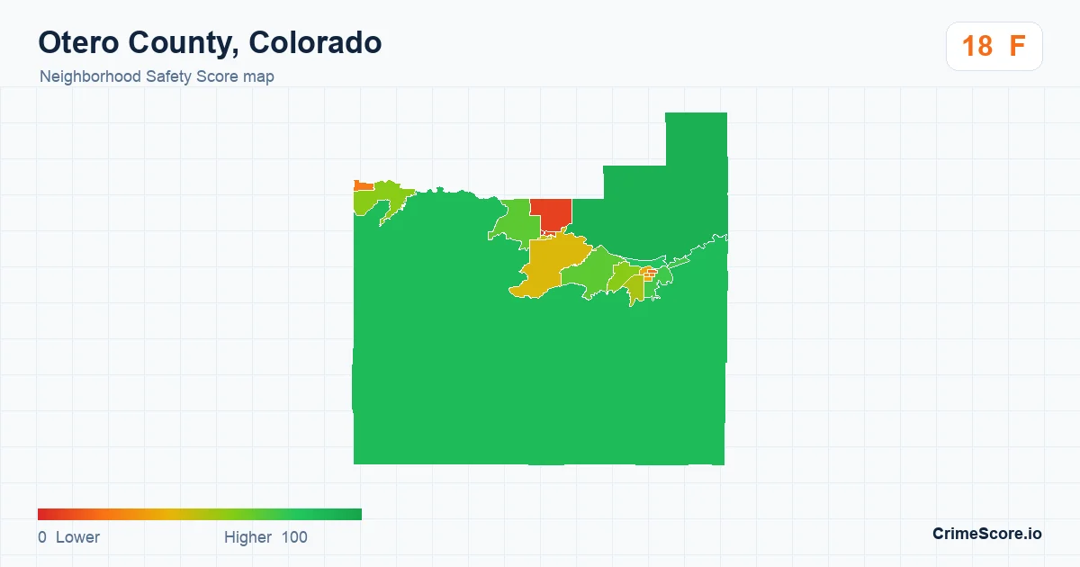 Otero County, Colorado neighborhood Safety Score map by Census block group