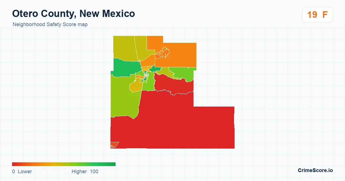Otero County, New Mexico neighborhood Safety Score map by Census block group
