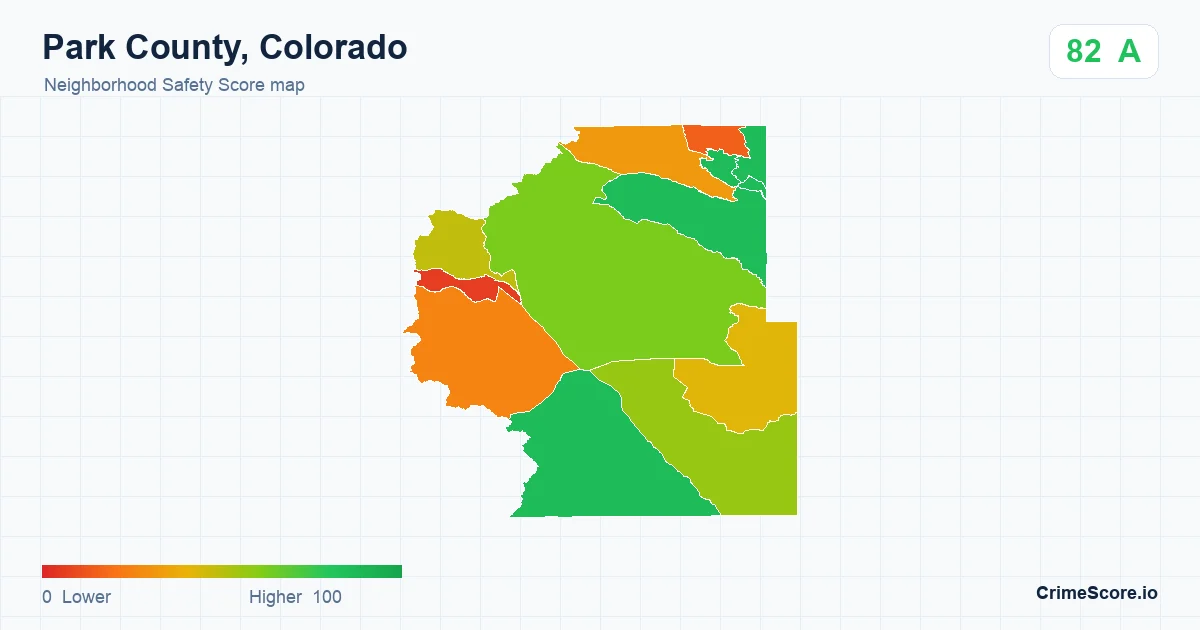 Park County, Colorado neighborhood Safety Score map by Census block group