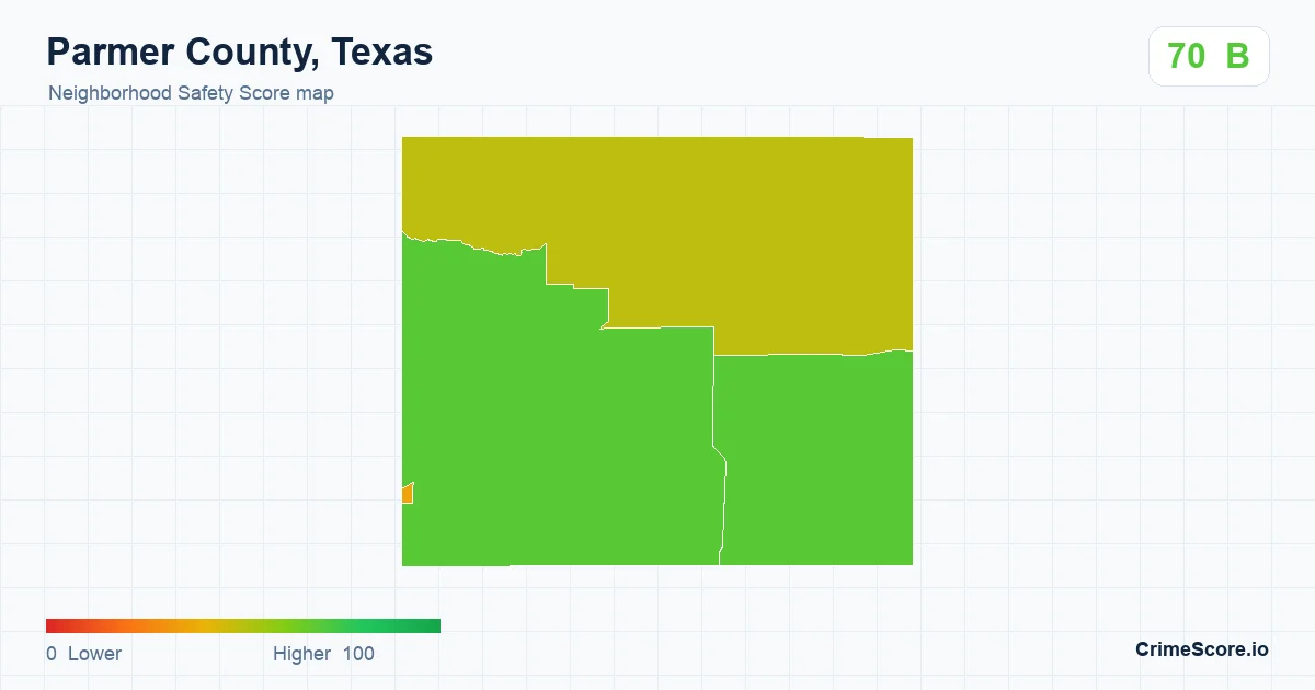 Parmer County, Texas neighborhood Safety Score map by Census block group