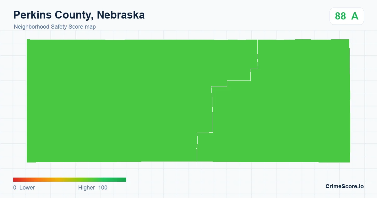 Perkins County, Nebraska neighborhood Safety Score map by Census block group