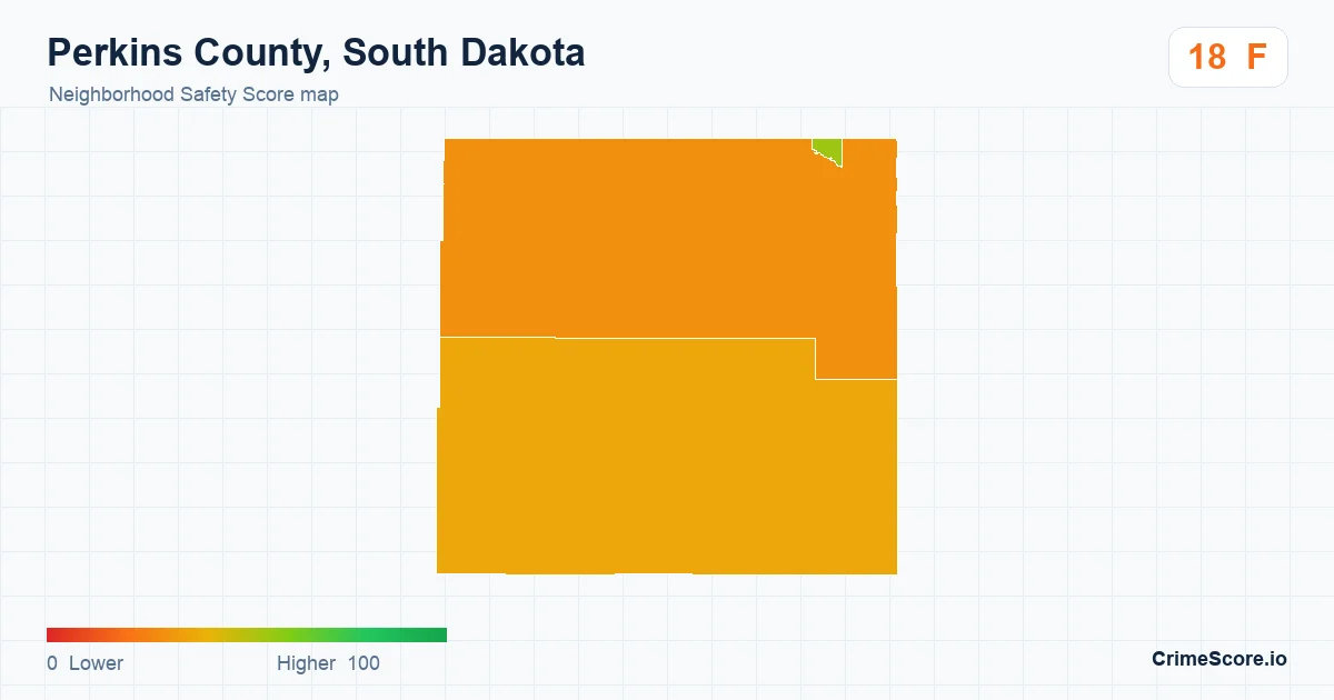 Perkins County, South Dakota neighborhood Safety Score map by Census block group