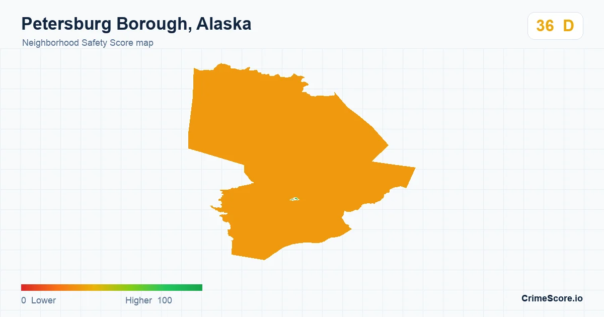 Petersburg Borough, Alaska neighborhood Safety Score map by Census block group