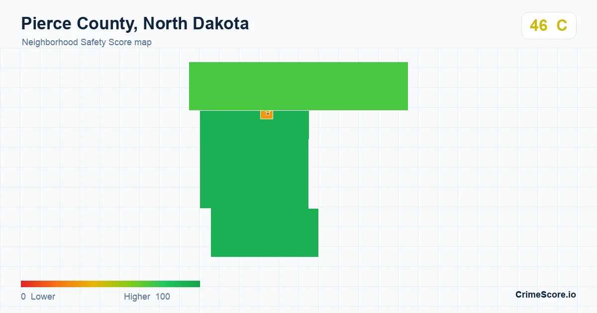 Pierce County, North Dakota neighborhood Safety Score map by Census block group