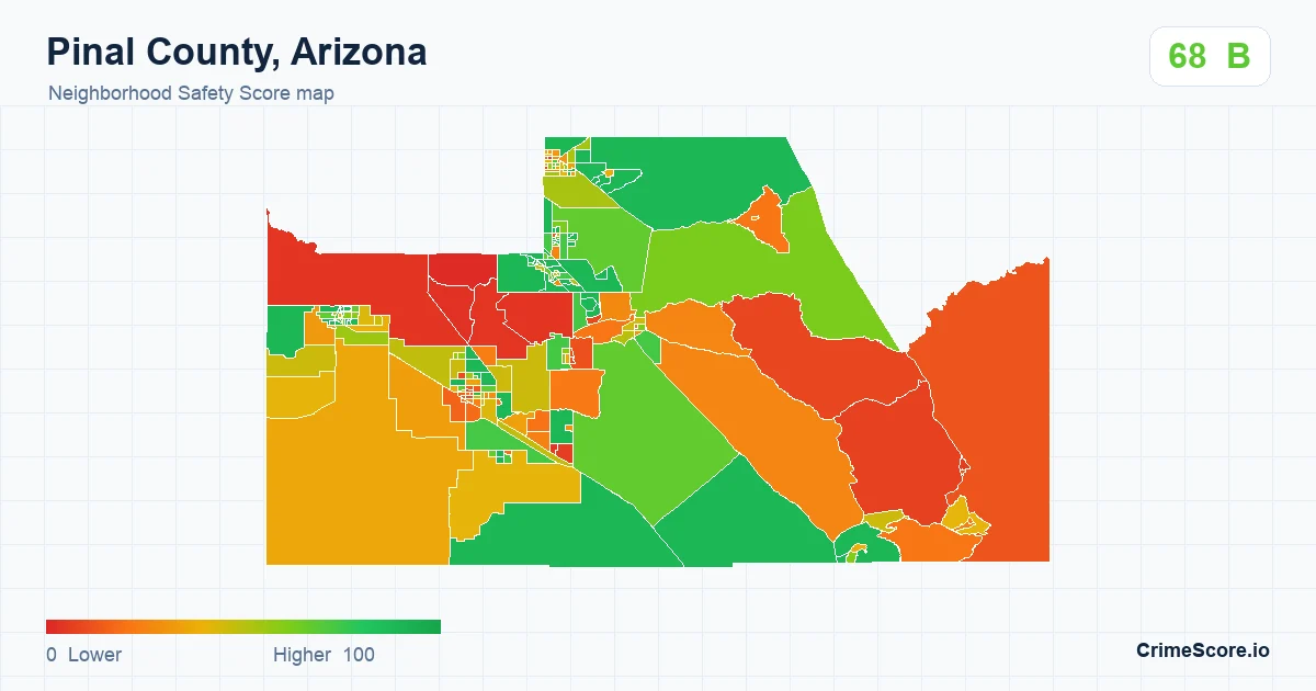 Pinal County, Arizona neighborhood Safety Score map by Census block group
