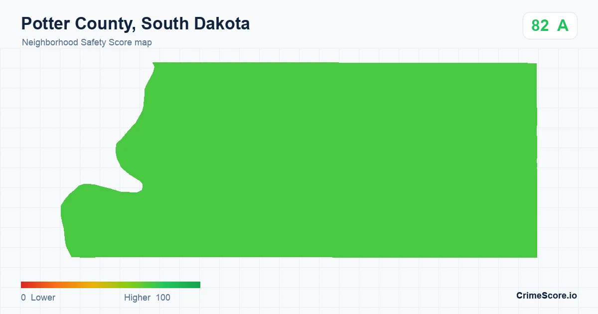 Potter County, South Dakota neighborhood Safety Score map by Census block group