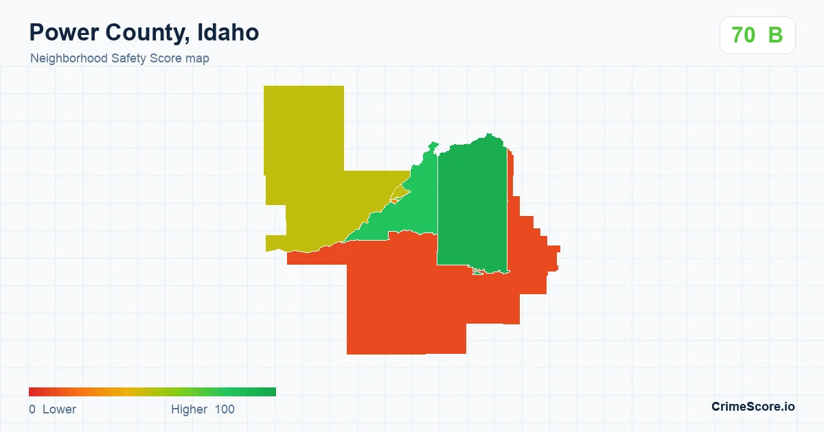 Power County, Idaho neighborhood Safety Score map by Census block group