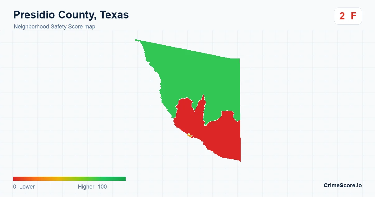 Presidio County, Texas neighborhood Safety Score map by Census block group