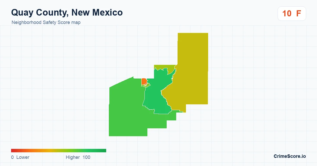 Quay County, New Mexico neighborhood Safety Score map by Census block group