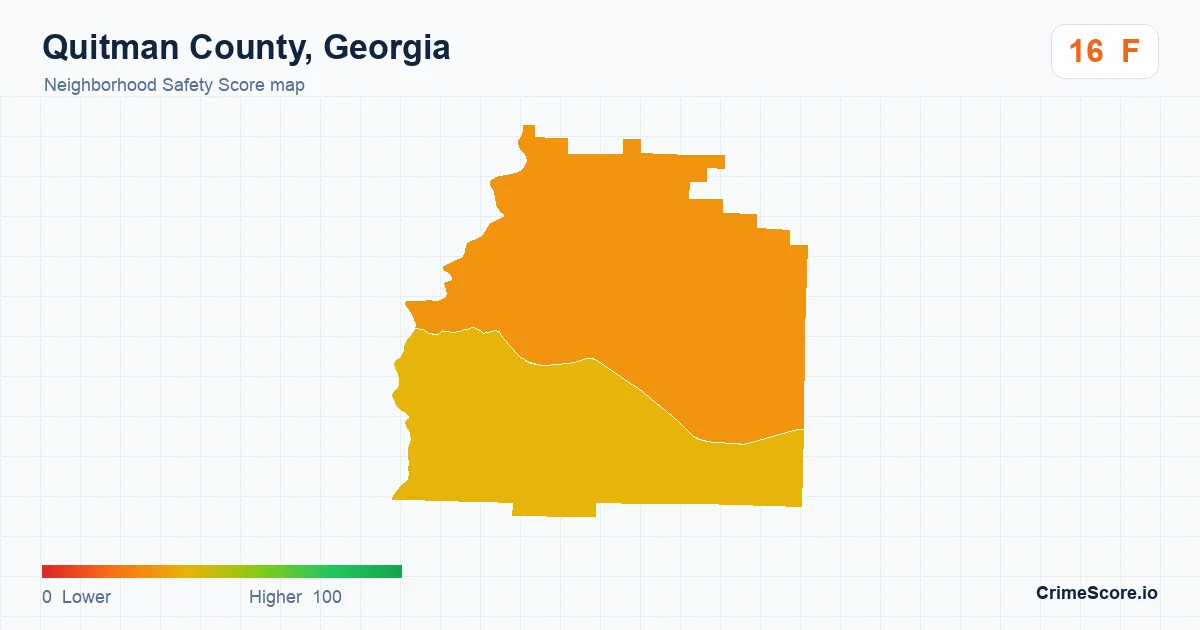 Quitman County, Georgia neighborhood Safety Score map by Census block group
