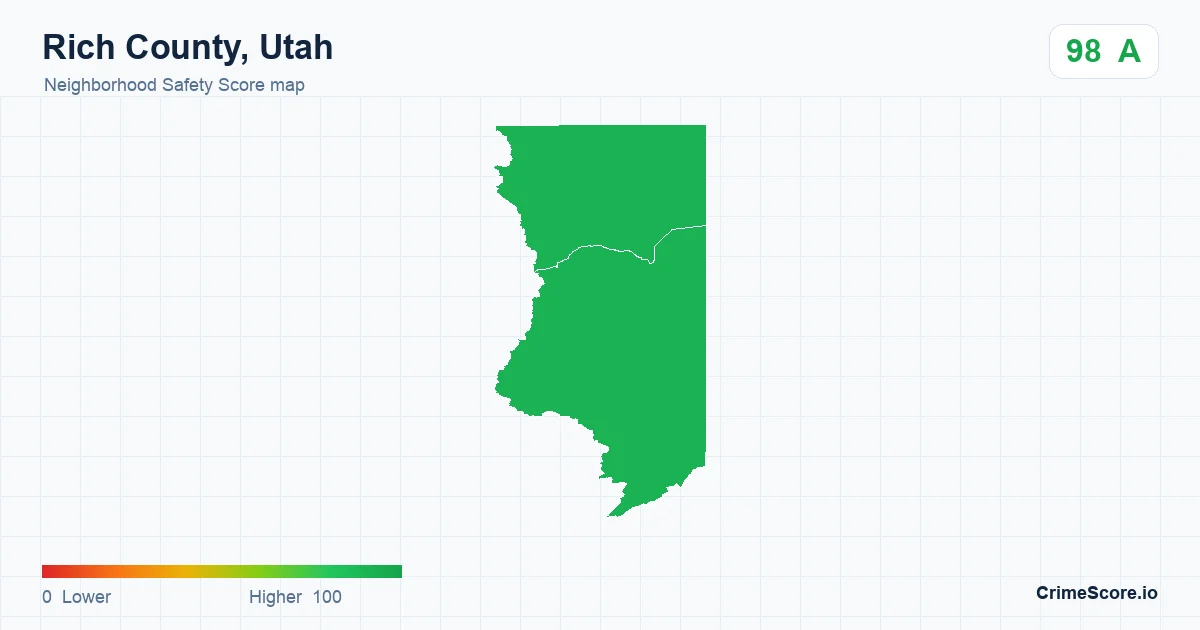 Rich County, Utah neighborhood Safety Score map by Census block group