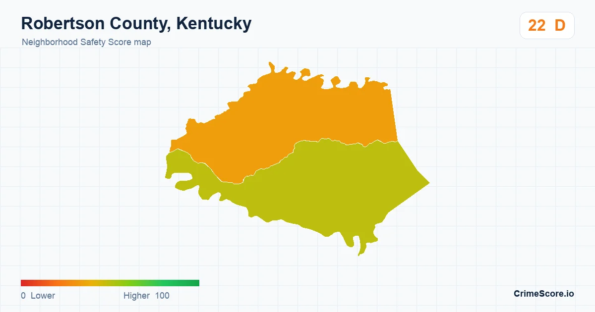 Robertson County, Kentucky neighborhood Safety Score map by Census block group