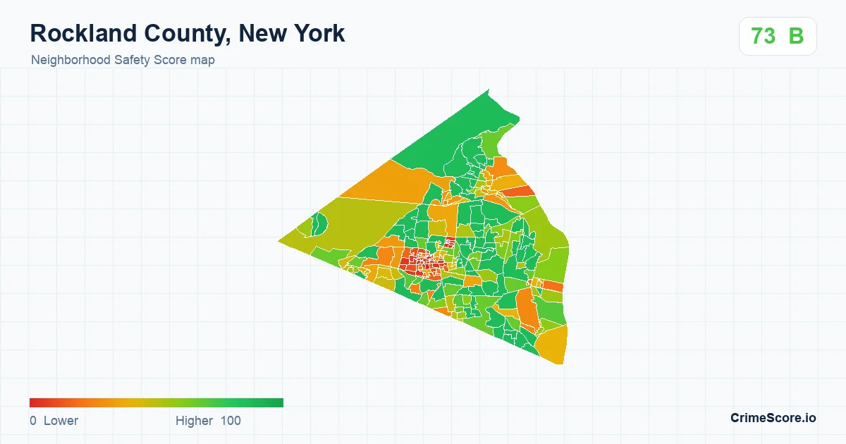 Rockland County, New York neighborhood Safety Score map by Census block group