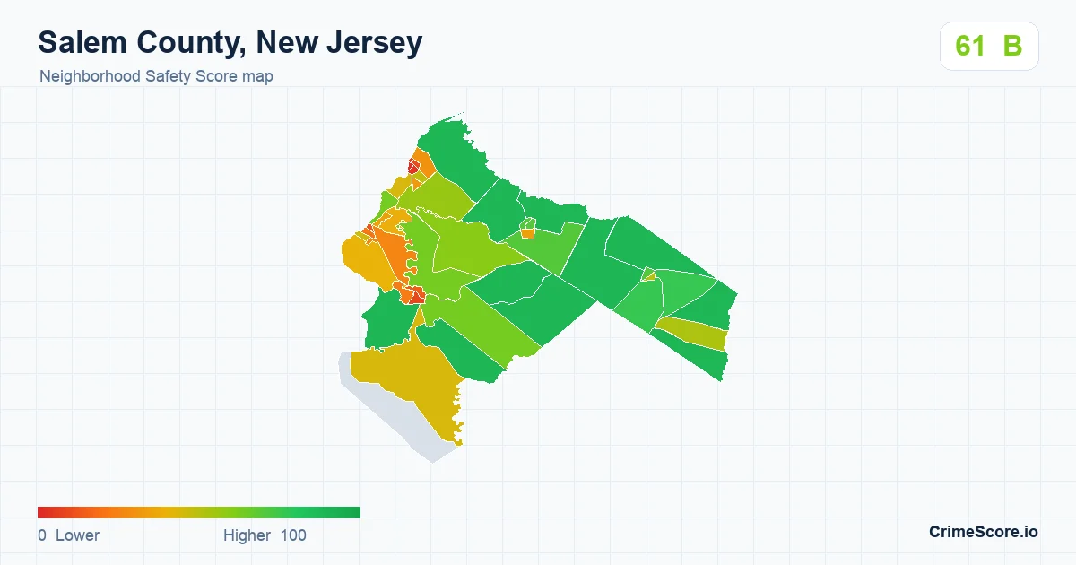 Salem County, New Jersey neighborhood Safety Score map by Census block group