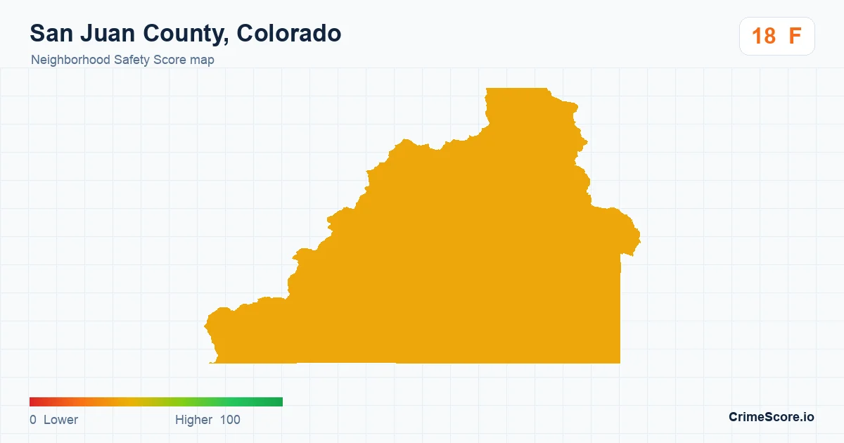 San Juan County, Colorado neighborhood Safety Score map by Census block group