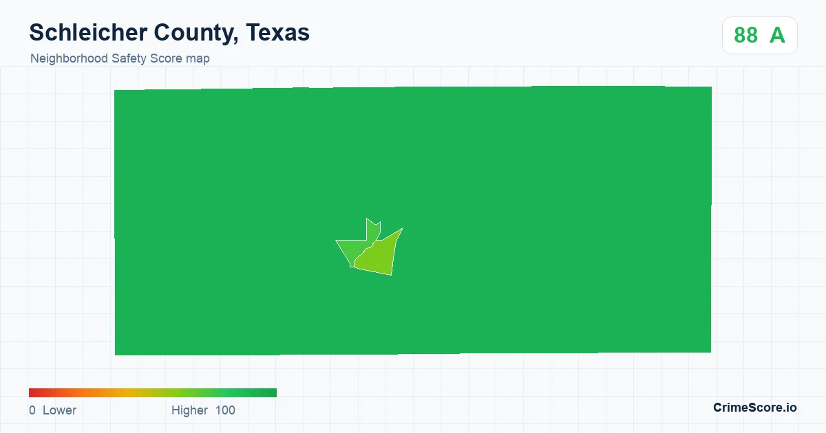 Schleicher County, Texas neighborhood Safety Score map by Census block group