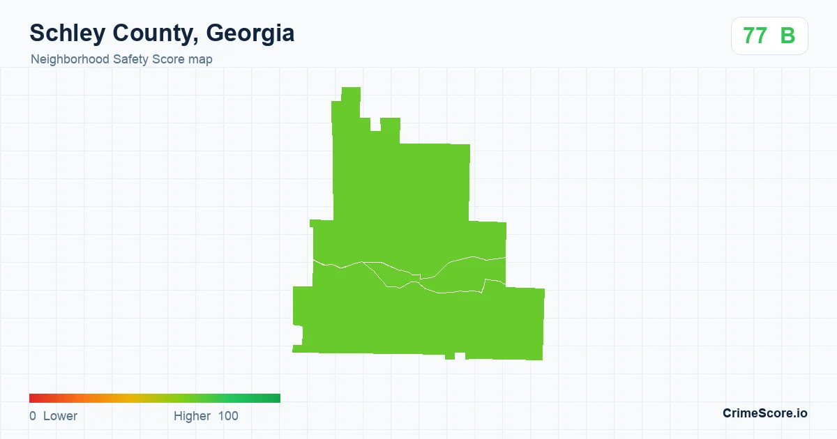 Schley County, Georgia neighborhood Safety Score map by Census block group