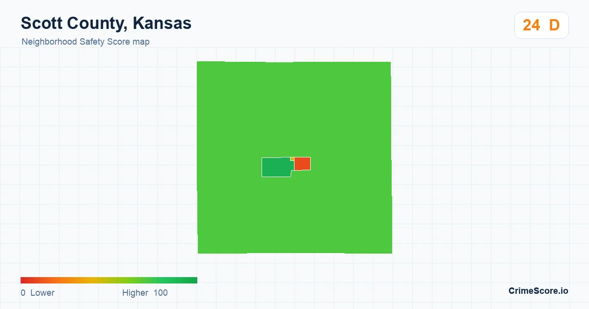 Scott County, Kansas neighborhood Safety Score map by Census block group