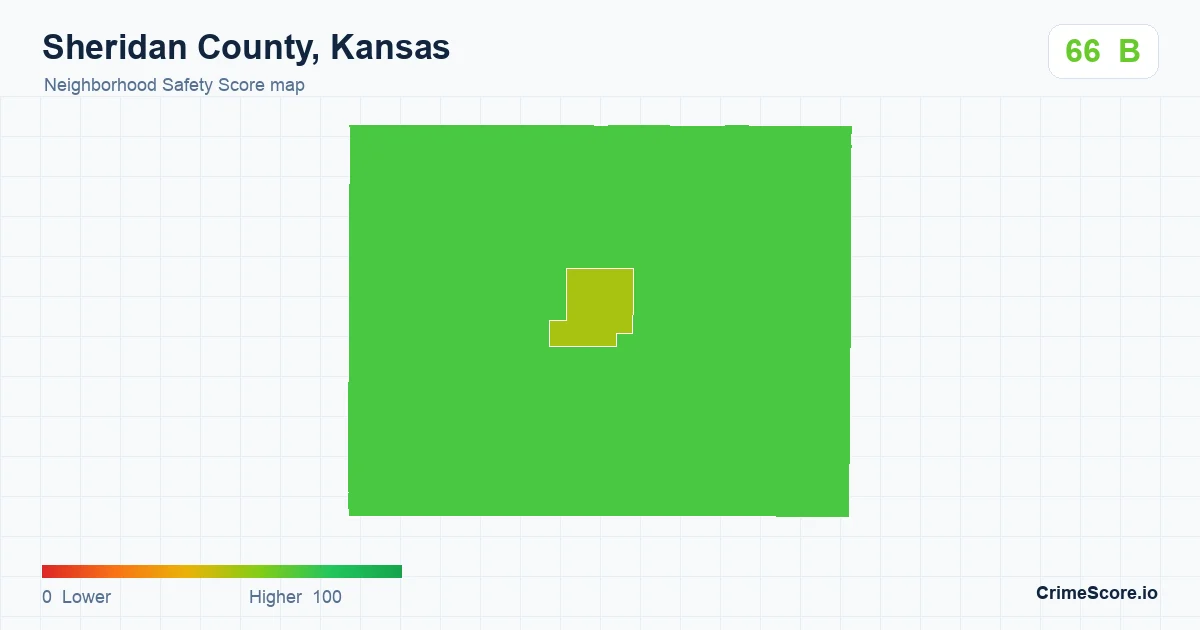 Sheridan County, Kansas neighborhood Safety Score map by Census block group